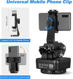 Soonpho M4 Motorized Rotating Panoramic Tripod Head, Remote Control 360° Pan Tilt Head with Mobile Phone Clip for DSLR Cameras, Camcorders, Smartphones, Tripod