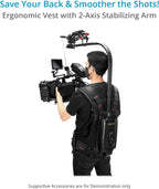 FLYCAM Flowline Starter Body Support Rig with Placid 2-Axis Stabilizing Arm for Camera & Gimbals. Payload up to 5-7.5kg/11-16lb (FLCM-FLN-PA-01)