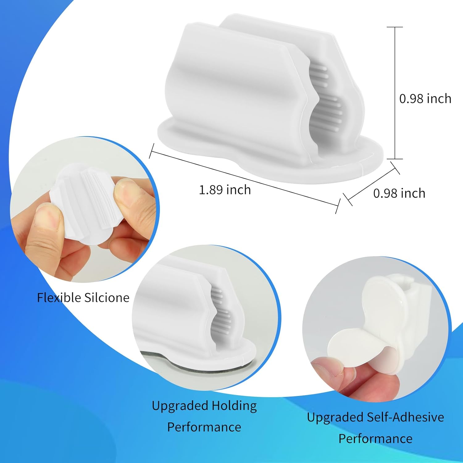 12PCS Pen Holder for Desk, Upgraded Adhesive Pen Pencil Holder for Desk Wall Clipboard Car Silicone Pens Markers Pencils Organizer Teacher Supplies Office Supplies (12PCS White)