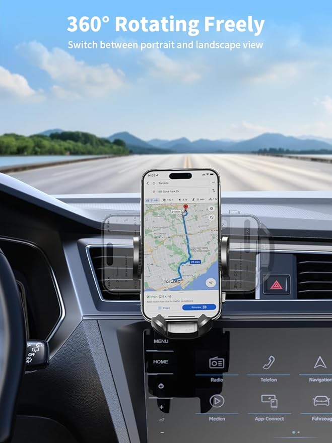 Nycetek 2025 Upgraded Car Vent Phone Mount [Military-Grade Clip] 360° Rotation, Universal Cellphone Holder Fits for iPhone 16 15 14 13 Pro Max Samsung Galaxy S24 S23 & All