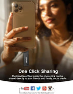 512GB Flash Drive Intended for iPhone, Memory Stick Storage Files Photos Videos Backup, Compatible with iPhone iPad Android PC, Plug and Play, No Application Required (Metal Gray)