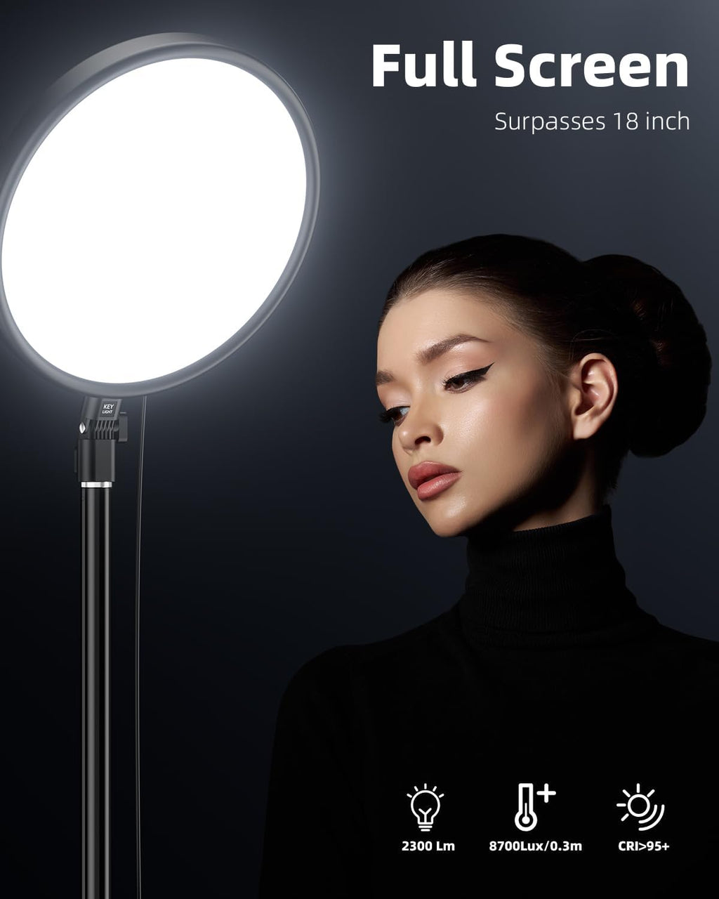 Weilisi Large Ring Light with 79" Stand, 6500K Professional Full-Screen Big Ring Light with Stand and Phone Holder, Selfie Light with Remote for Studio Video Photography, TikTok, YouTube, Live Stream