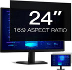 24 Inch Computer Privacy Screen Filter for 16:9 Aspect Ratio, Anti-Glare, Eye Protection, Anti-Blue Light Computer Monitor Privacy Filter, Removable Anti-Scratch 24in Protector Film