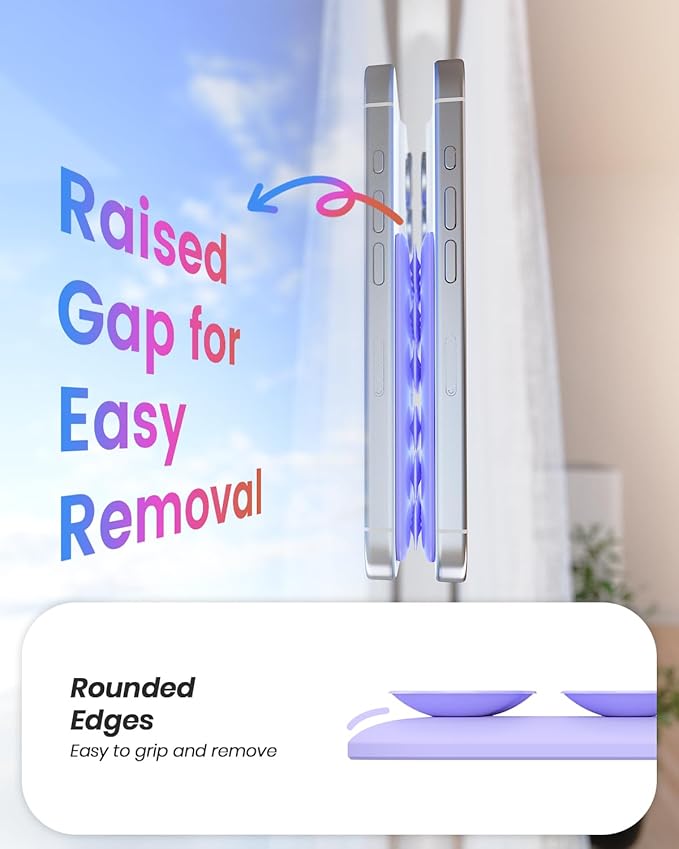 Klearlook Magnetic Suction Phone Mount for MagSafe Case, Removable Sticky Phone Grip Holder for Hands-Free Makeup/Selfie/Live Streaming/Vlog for TikTok & Instagram Influencer/Creator, Lavender