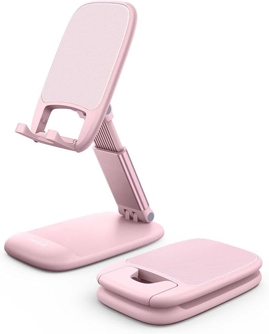 Lamicall Pink Phone Holder, Desk Accessories - Rose Gold Pink Office Cell Phone Holder, Desktop, Office Desks Accessories, Desk Decor for Women, for iPhone, 4-8'' Phone