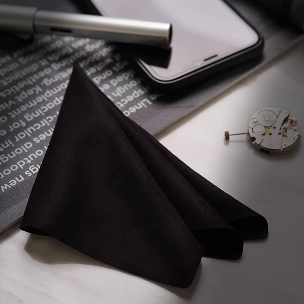 2 Pack Microfiber Liner Cleaning Cloth 15" 16" MacBook Air/MacBook Pro Screen Keyboard Imprint Protection, Keyboard Protector Compatible with MacBook Air 15.3" /MacBook Pro 15"/MacBook Pro 16"-Black