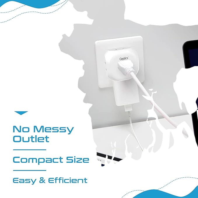 Ceptics India, Pakistan Travel Adapter - 4 Input - Ultra Compact - Light Weight - USA to Any Type D Countries Such as Bangladesh, Maldives and More - 2 Pack (PT-10)