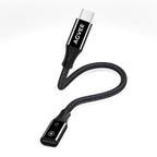 AGVEE 2 Pack 4 inch Lightning Female to USB C Male PD Adapter, 27W Fast Charger Charging Comverter for iPhone 15 16 Plus Pro Max Carplay, Samsung S25 S24 S23 S22, Not for Audio, Black