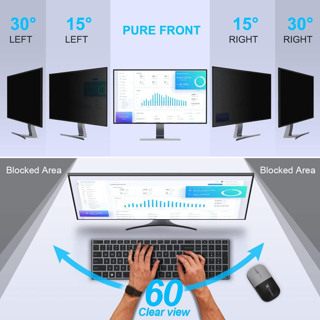 [2-Pack] 23 Inch Privacy Screen for Monitor Computer Screen Privacy Filter for 16:9 Widescreen Monitor Desktop PC Monitor Privacy Film Monitor Privacy Shield and Anti-Glare Protector