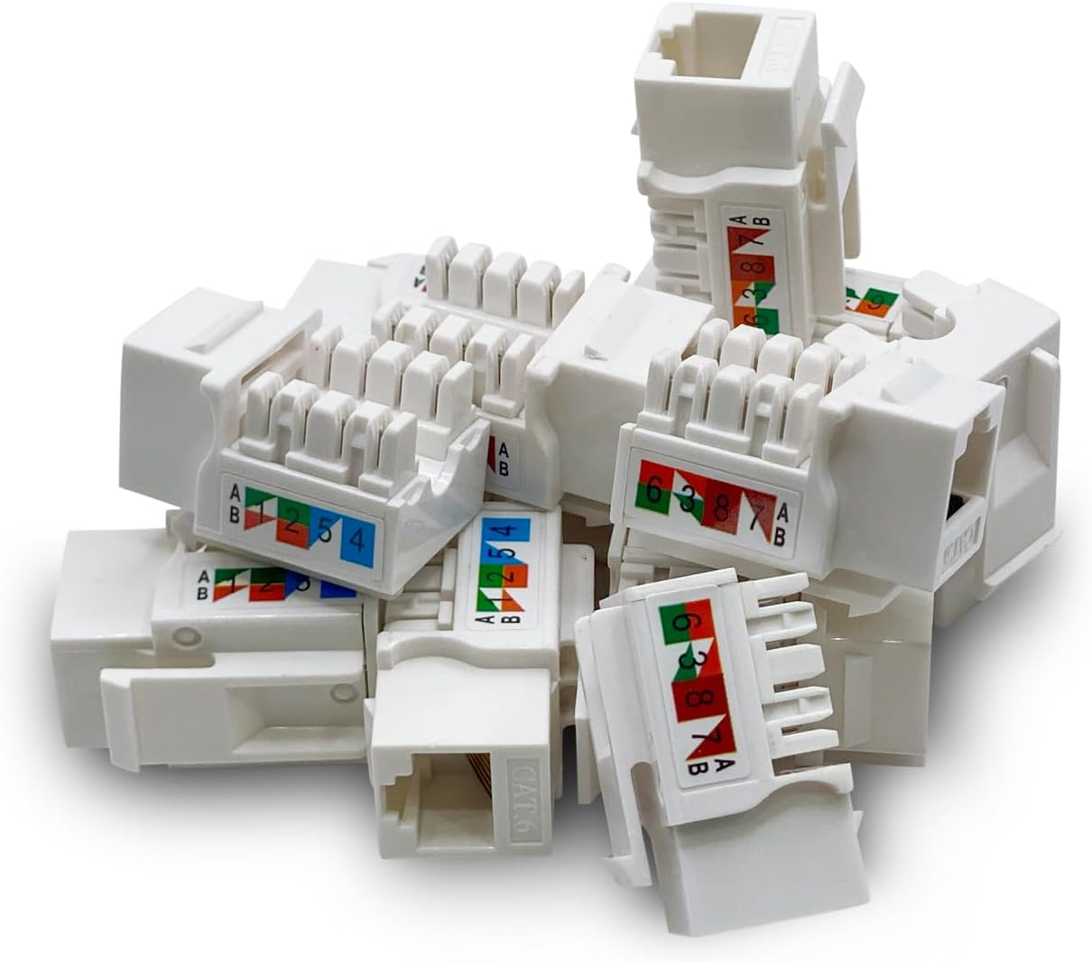 (20-Pack) Cat6 Keystone Jack - [UL Listed] - Ethernet Wall Jack - Wall Cat6 - Cat6 Network Coupler - Keystone Jack - Cat5/5e/6 Compatible - Cat6 Network Coupler