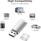 TOPESEL USB Flash Drive 5 Pack 64GB USB 2.0 Flash Drive Memory Stick USB Drive Jump Drive USB Storage Flash Drives Pen Drive Thumb Drives (5 Mixed Colors: Black Blue Green Red Silver)