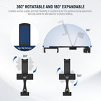 NEEWER Metal Phone Tripod Mount Adapter with Arca QR Base, 360° Rotatable Dual Cell Phone Clip Clamp Holder with 4 Cold Shoes Compatible with iPhone Samsung for Vlog Live Stream Video Recording, SP-08