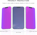 Compatible for iPhone 13 Pro Max Privacy Screen Protector/iPhone 14 Plus Screen Protector 6.7 Inch, Purple Gradient Anti Spy Anti Blue Light HD Tempered Glass Easy Installation
