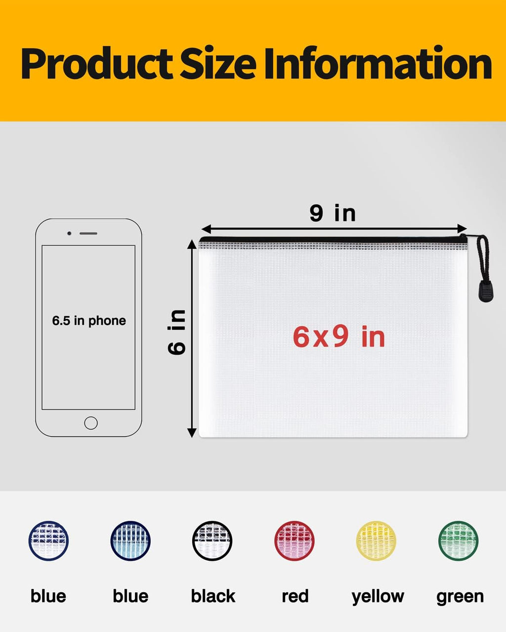 SUNEE Mesh Zipper Pouch 6x9 in (10 Colors, 30 Packs), Mesh Bags with Zipper for School Office Supplies, Puzzles & Games, Travel Accessories, Waterproof Zipper Pouches for Organizing