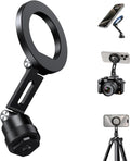 elitehood Magnetic Phone Tripod Mount for Magsafe, Aluminum iPhone Tripod Mount Adapter with 1/4” Screw, Cold Shoe Phone Holder for Camera, Compatible with iPhone 16/15/14/13 Series