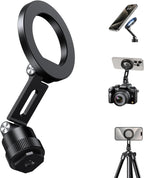 elitehood Magnetic Phone Tripod Mount for Magsafe, Aluminum iPhone Tripod Mount Adapter with 1/4” Screw, Cold Shoe Phone Holder for Camera, Compatible with iPhone 16/15/14/13 Series