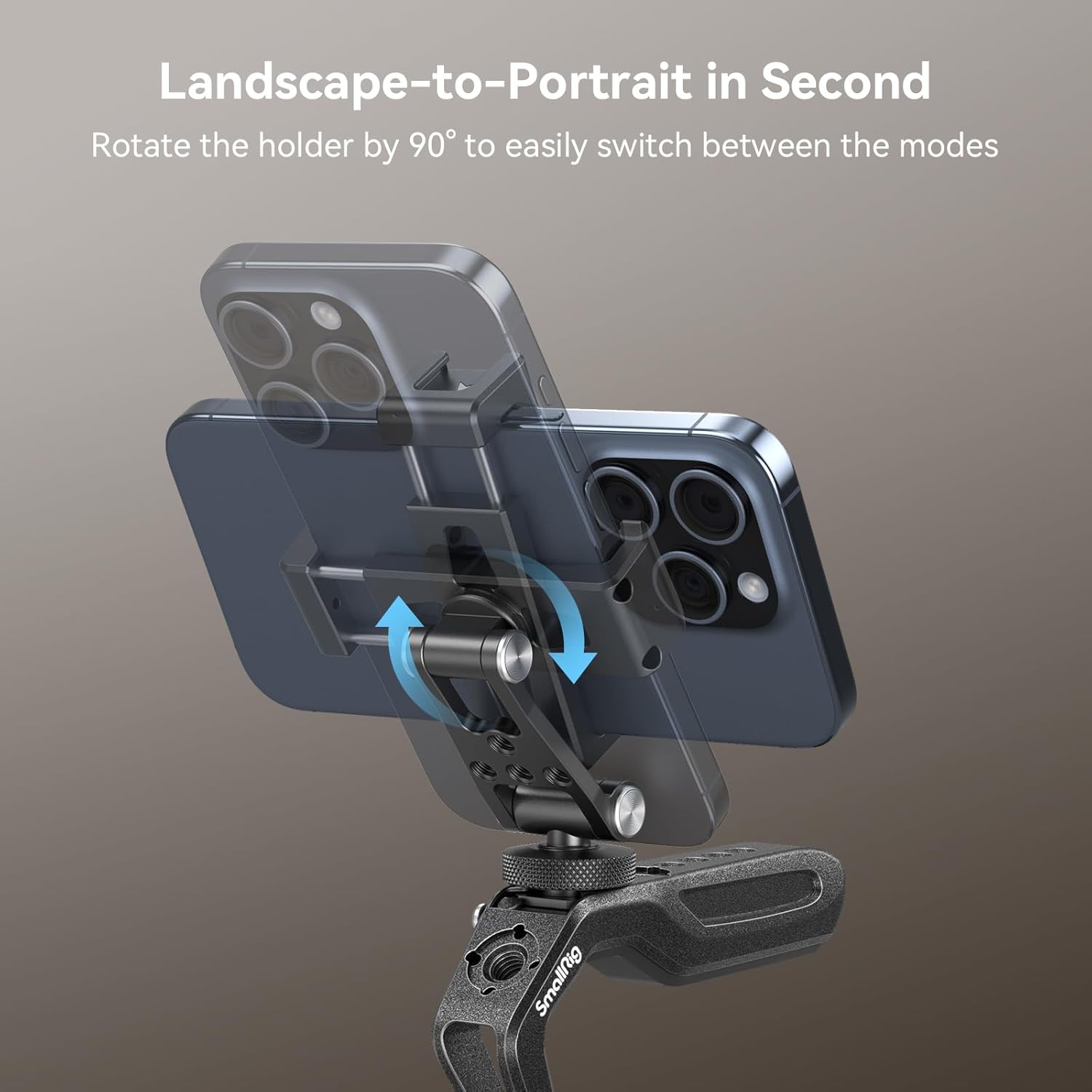 SMALLRIG Metal Phone Holder Support with Cold Shoe Mount, Universal Smartphone Adapter Support Free Adjustment Joints, Phone Tripod Mount for iPhone 16/15, for Samsung Galaxy etc-4382