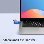 8GB Bulk USB Flash Drives 20 Pack, EASTBULL USB 2.0 Swivel USB Stick Bulk Gig Stick Metal Thumb Fold Storage (Blue)