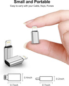 USB C to Lightning Adapter, 4 Pack Fast Charging Data Sync Lightning to USB Type C Cable Adapter for iPhone 14/13/12/11/X/XR Pro Series, iPad, AirPods and Anti-Lost Loop – Not for Audio/OTG