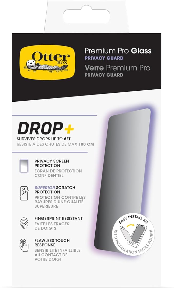 OtterBox iPhone 15 Premium Pro Glass Privacy Guard, Privacy Screen, Precision Fit, Flawless Touch Response, Easy Installation