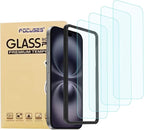 4 Pack Anti Blue Light Screen Protector for iPhone 16 plus /15 plus [6.7inch] with Installation Frame,9H+ Anti Blue Light Tempered Glass, Anti-Scratch, Case Friendly