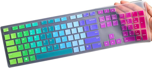 Keyboard Cover for Dell KM636 KB216 KB216t KB216d KB216p Wired & Wireless Keyboard, Dell Optiplex 5250 3050 3240 5460 7450 7050, Dell Inspiron Desktop 24" 27" 5400 5490 7700 7790 3475 3670 3477-RW