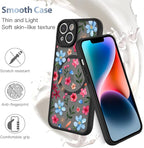 AIGOMARA Magnetic Case for iPhone 14 Plus [Compatible with MagSafe] Cute Pink Blue Flower Floral Pattern Soft TPU Bumper Hard PC Back Anti-Fall Shockproof Protective Slim Cover for Women Girls