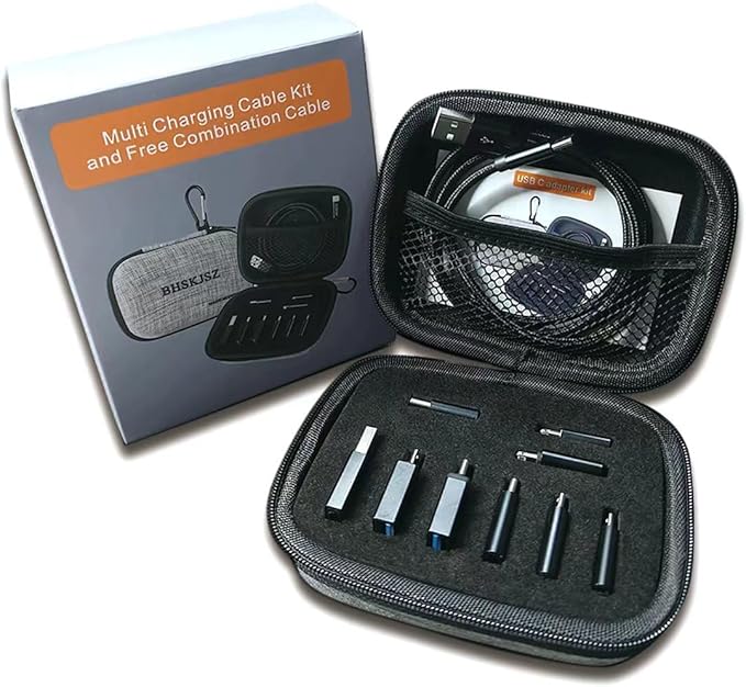 10-Piece Type C Adapter Kit, Compatible with Micro USB/Type C/USB OTG Adapter, Travel Case with and Carabiner, Includes USB Type C Cable