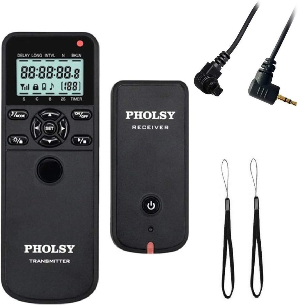 PHOLSY Camera Timer Remote Control with HDR Compatible with Canon R100 R8 R6ii R7 R10 90D 250D 850D 6Dii 7Dii G1Xiii; for Olympus OM-1, EM1X, EM1 II; for Fuji GFX50SII, XT3, XT4, XT5, XT30II