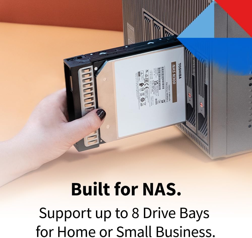 Toshiba N300 6TB NAS 3.5-Inch Internal Hard Drive - CMR SATA 6 GB/s 7200 RPM 512 MB Cache - HDWG760XZSTA