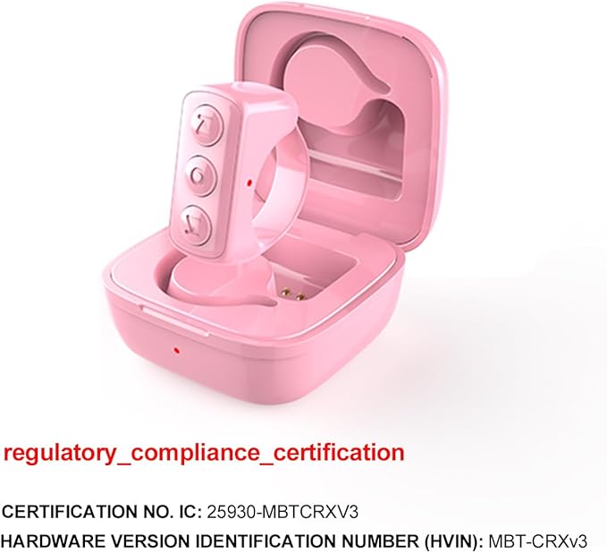 ADZERD Remote Control for TikTok, Page Turner for iPhone/iPad, Bluetooth Camera Video Recording Remote, Scrolling Ring for TIK Tok, Compatible with iOS/Android Phones & Tablets - Pink