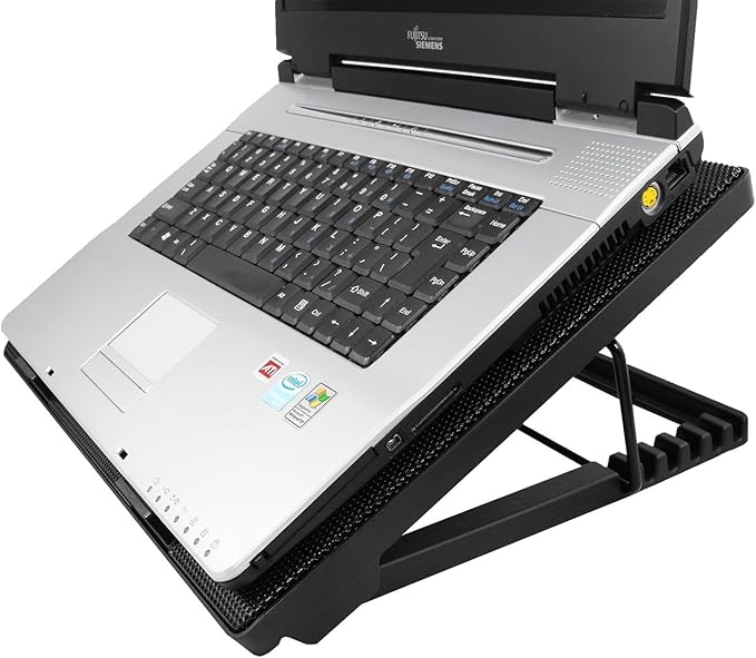 Laptop Cooling Pad 17inch 15.6 14 13 12inch Gaming Cooler Pad Chill Mat 5 Quiet Fans LED Lights and 2 USB 2.0 Ports Adjustable Mounts Laptop Stand Height Angle