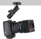 Heavy-Duty Camera Wall/Desktop Mount with 1/4"-20 Thread, Aluminum Alloy Arm, Dual Ball Heads, 1-Inch TPU Ball, Free Rotation,Compatible with DSLR, CCTV, RAM B System