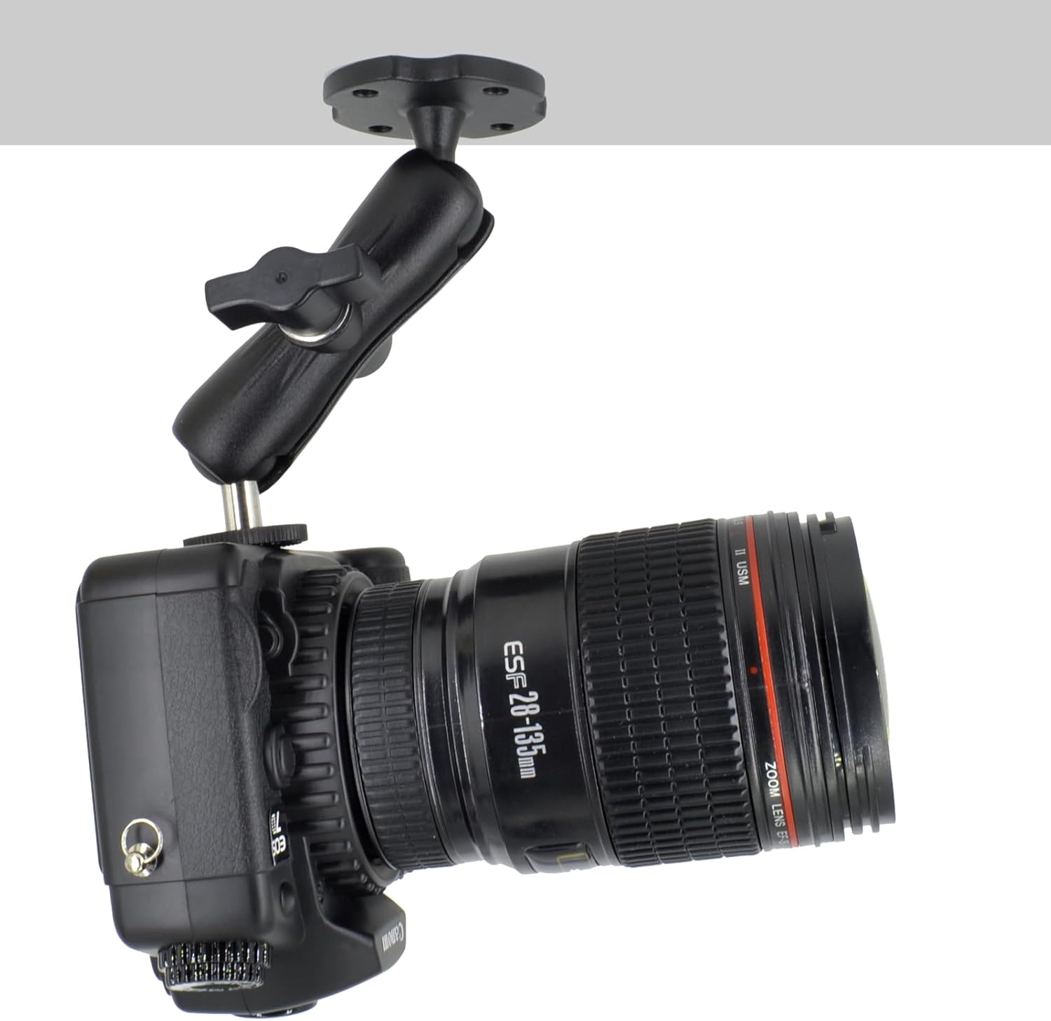 Heavy-Duty Camera Wall/Desktop Mount with 1/4"-20 Thread, Aluminum Alloy Arm, Dual Ball Heads, 1-Inch TPU Ball, Free Rotation,Compatible with DSLR, CCTV, RAM B System