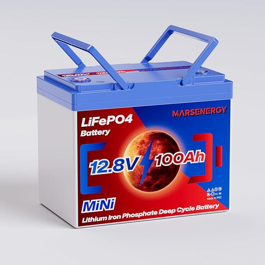 12V 100Ah Lifepo4 Battery, Bci Group 24, Built-In 100A Smart BMS, 4500 To 15000 Deep Cycle Grade A Cells Lithium Battery For Rv, Trolling Motor, Marine, Home Energy Storage, Solar Panel System (B-1PC)