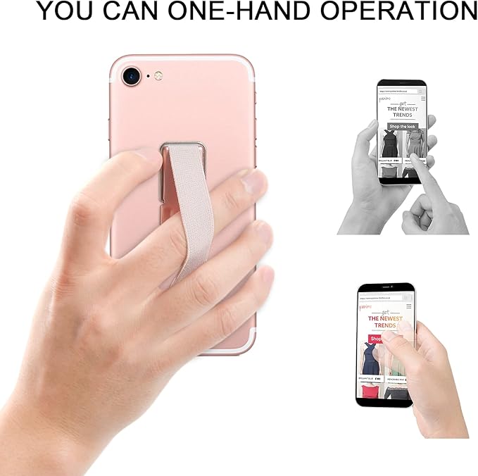 Phone Holder for Hand, CISID 5 Pcs Phone Gripper for Back of Phone Grip Phone Finger Holder Suitable for iPhone Samsung and Most Smartphones(Black,Silver,Rose Gold,Gold,Red 5PCS)