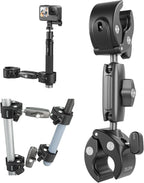 Duall Ball Clamp Mount for Stick Pole Mounting on Bike Bicycle Motorcycle Handlebar Tube Holder Accessories Compatible with GoPro 13 12 11 10 9 8 Insta360 X3 X4 X5 Ace Pro DJI Osmo Nano DJI Action 5/4