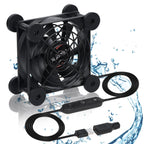 Quiet 80mm Fan with 10 Speed USB 5V DC 12V IPX5 Waterproof Cooling Fan for Tablet TV Receiver Router DVR Xbox Greenhouse Kennel Computer Cabinet Component Cooling