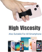 Phone Grip Holder for Hand, Universal Finger Strap Phone Holder, Finger Selfie Grip Compatible with Most Smartphones (Black Blue) -2Pack