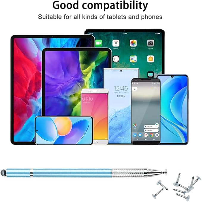 YuCool 20 Pieces Passive Stylus Pen Replacement Disc Tips, Universal Nibs Compatible with Capacitive Touch Screen