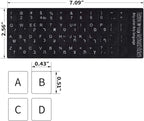 Hebrew-English Keyboard Stickers - 2PCS Replacement Letters for Computer, Laptop, Notebook, Desktop - White Font on Black Background, Matte Alphabet