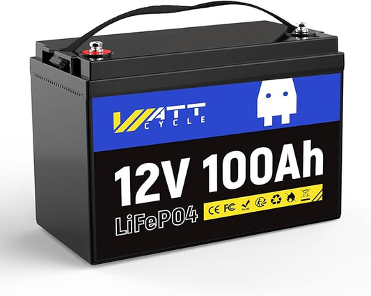 12V 100Ah LiFePO4 Battery, Lithium Battery Up to 15000 Cycles, Low Temperature Protection, 10 Years Lifespan, Perfect for RV/Outdoor Camping/Home Energy Storage（BCI Group 24）