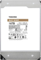 Toshiba N300 16TB NAS 3.5-Inch Internal Hard Drive - CMR SATA 6 GB/s 7200 RPM 512 MB Cache - HDWG51GXZSTA