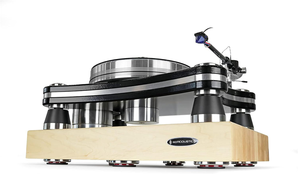 IsoAcoustics Delos Turntable Isolation Butcher Block Series: 1815M2 (18" W x 15" D x 3" H) Maple