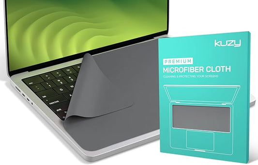 Kuzy Premium Keyboard Cover Cloth with Screen Imprint Protection - Lint Free Microfiber Cleaning Cloth - Computer Screen Cleaner Compatible with MacBook Pro Air 13" and MacBook Pro 14", 1 pk