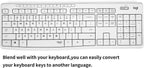 (2PCS Pack) English Keyboard Stickers, Universal Keyboard Replacement Letters English White Background with Black Lettering for Laptops Computer, Matte Keyboard Alphabet Stickers -White