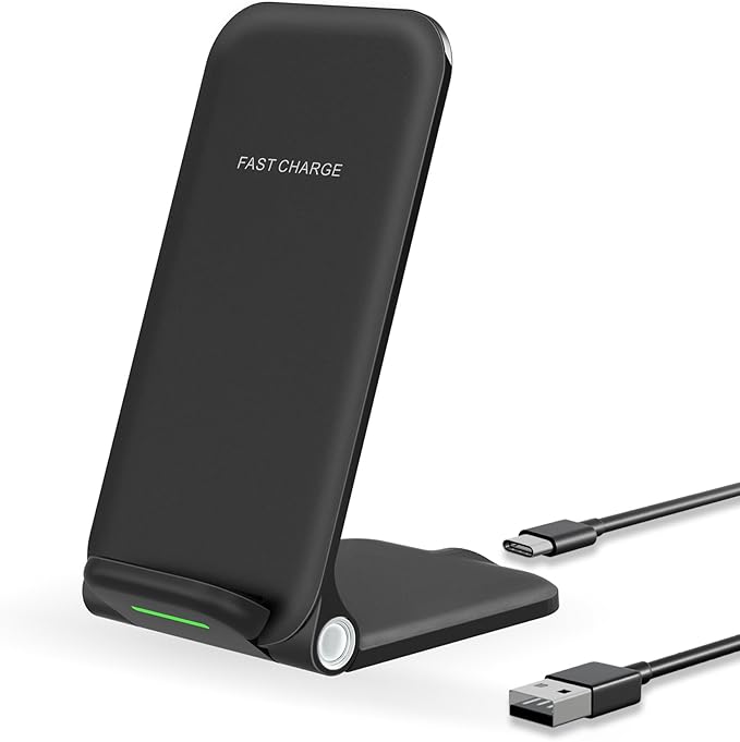 15W Wireless Charger Stand, Foldable Charging Station for Samsung Galaxy S25 S24 S23 S22 S21 S20 Ultra S10 S9 S8 S7 Note10 9 8 7, Desk Stand Up Phone Charger iPhone 16 15 14 13 12 Pro Max