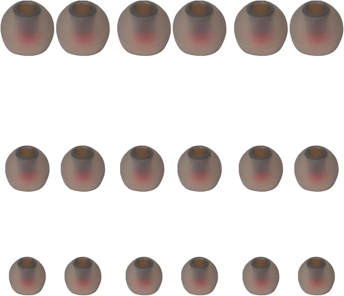 9 Pairs Earbud Tips,Silicone Replacement Earbud Tips Inner Hole 3.8mm -5.5mm, Headphone Ear Cover Fit Most in-Ear Headphones,Black Red(SML)