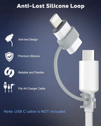 MoKo USB C to Lightning Adapter 4 Pack, Not for Audio/OTG, Lightning Male to USB C Female Adapter for iPhone 14/13/12/11/X Series, iPad/AirPods, Charging & Data Sync, with Anti-Lost Loop, White