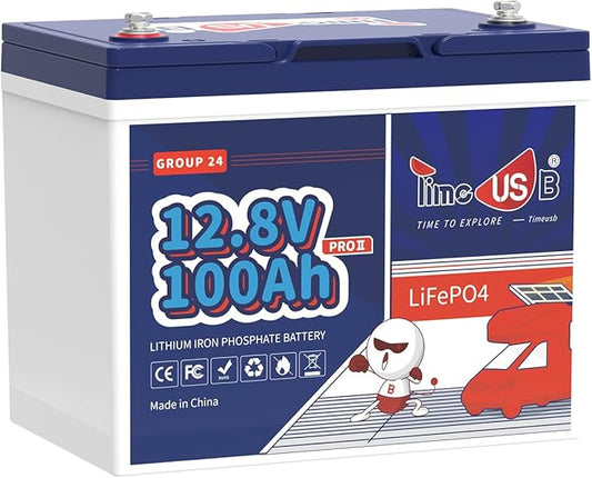 12V100Ah Group24 Mini LiFePO4 Battery, Grade A Battery Cells, Drop-in Replacement for Lead Acid Battery, 100A BMS, Up to 15000 Cycles, Lithium Battery for RV & Motor Home, Marine, 1 Pack